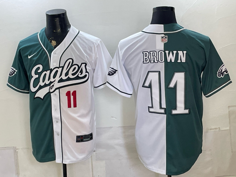 Men 2026 Philadelphia Eagles #11 Brown white Nike Limited NFL Jersey 0812004